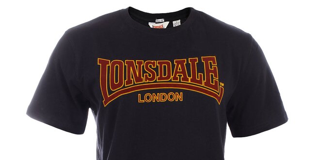 Pánské černé bavlněné triko s potiskem Lonsdale