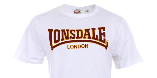 Pánské bílé bavlněné triko s potiskem Lonsdale