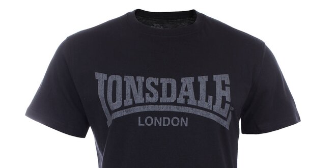 Pánské černé tričko s šedým potiskem Lonsdale