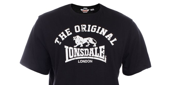 Pánské černé tričko s potiskem Lonsdale