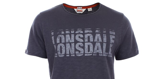 Pánské antracitové slim fit tričko s krátkým rukávem Lonsdale