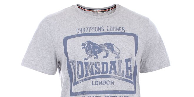 Pánské světle šedé slim fit tričko Lonsdale