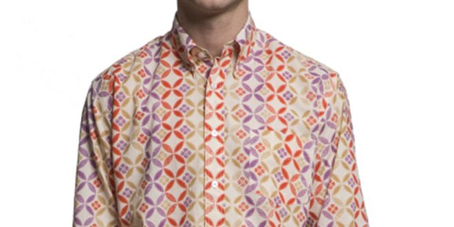 Pánská barevná vzorovaná košile s dlouhým rukávem Yhoss