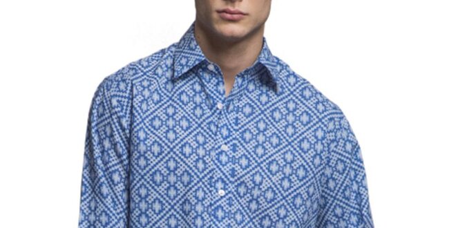 Pánská modrá vzorovaná košile Yhoss