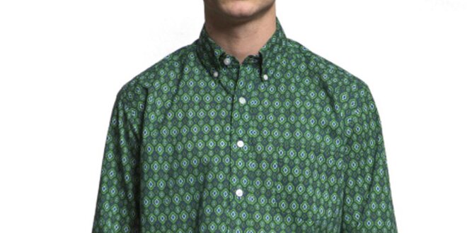 Pánská zelená vzorovaná košile Yhoss