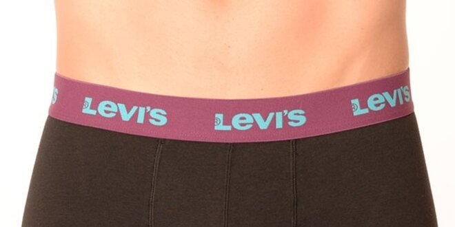 Pánské černé boxerky s kontrastní gumou Levi's