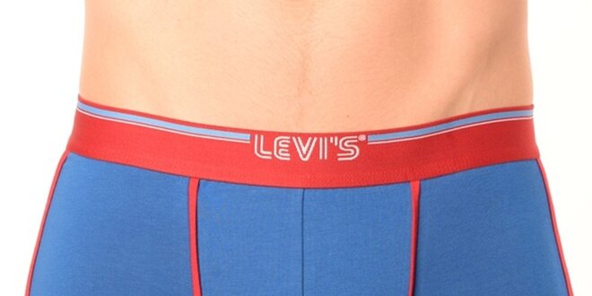 Pánské modré boxerky s červenými lemy Levi's