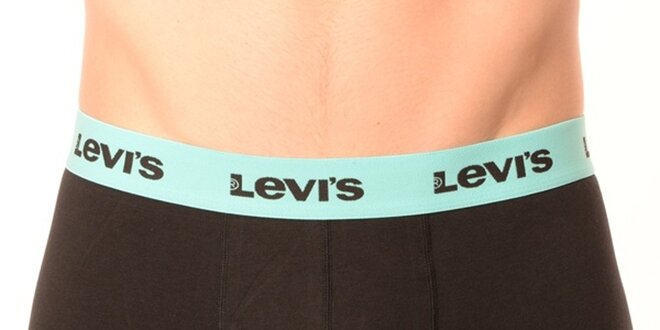 Pánské černé boxerky s mint gumou Levi's