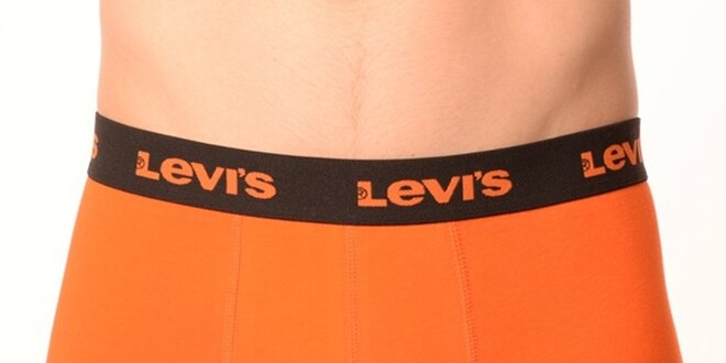 Pánské oranžové boxerky s černou gumou Levi's
