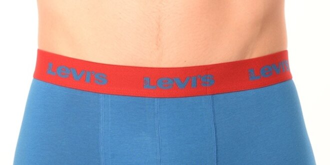 Pánské modré boxerky s červeným lemem Levi's