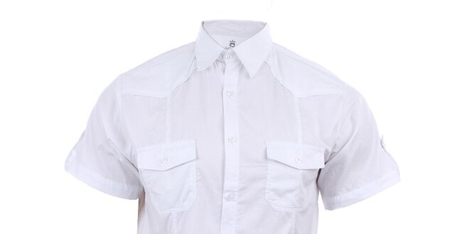 Pánská bílá košile s krátkým rukávem Authority