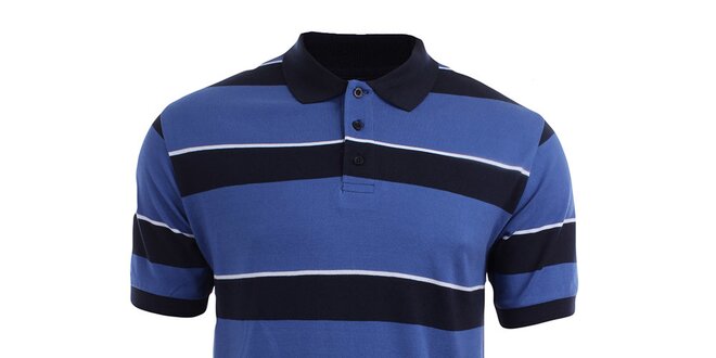 Pánské modro-černé pruhované polo tričko Authority