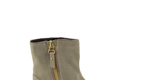 Dámské šedobéžové semišové kotníkové boty Giorgio Picino