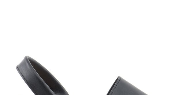 Dámské černé kožené sandály na klínku Daneris
