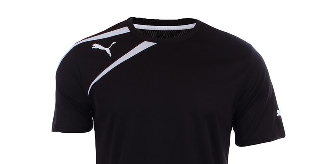 Pánské černé tričko s bílými prvky Puma