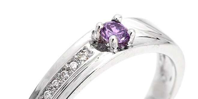 Dámský elegantní prsten s fialovým zirkonem Afrodite