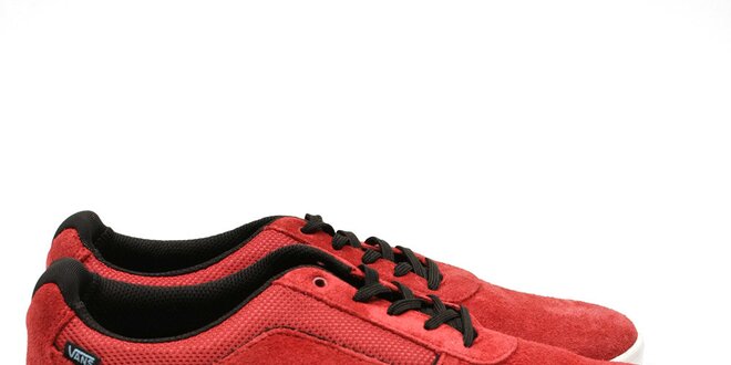 Pánské červené boty s černými tkaničkami Vans