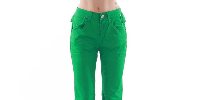 Dámské rovné zelené kalhoty Fornarina