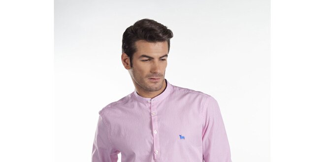 Pánská světle růžová proužkovaná košile Toro