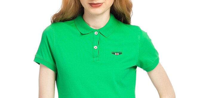Dámské zelené polo tričko s krátkým rukávem Galvanni