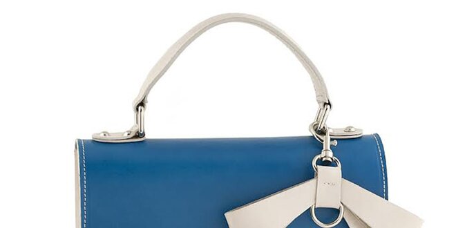 Dámská modrá kabelka s béžovou mašlí Tina Panicucci
