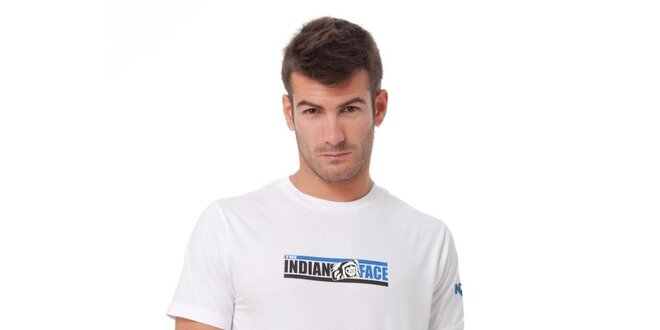 Pánské bílé tričko Indian Face s potiskem