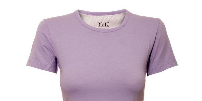 Dámské triko s kulatým výstřihem YU Feelwear v barvě lila