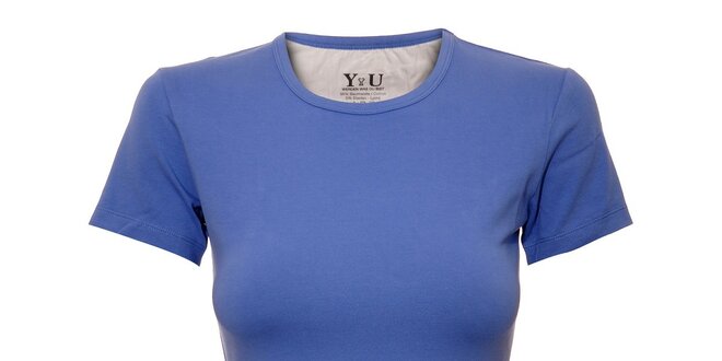 Dámské triko s kulatým výstřihem YU Feelwear v modré barvě