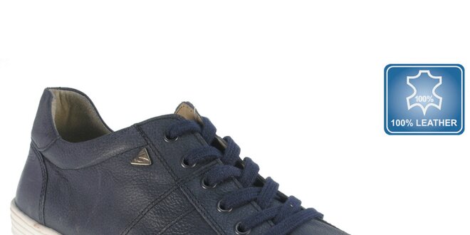 Pánské tmavě modré kožené boty Beppi