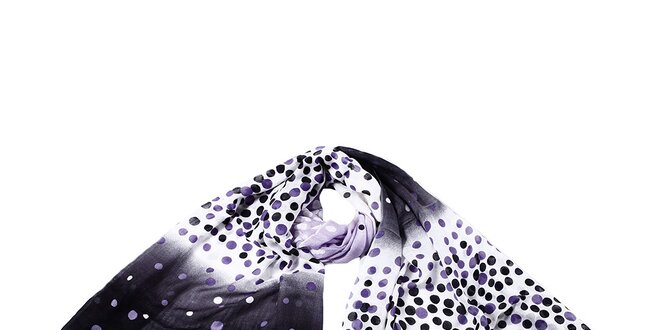 Dámský šátek s fialovými puntíky Giancarlo Bassi