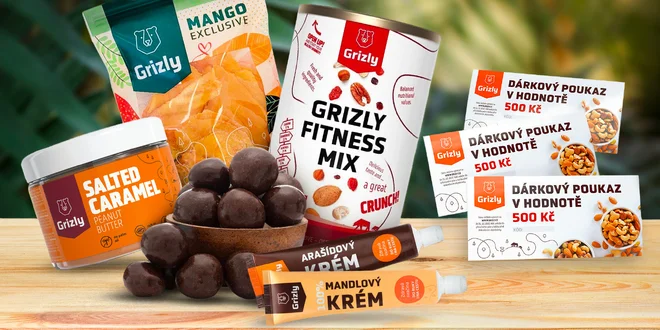 Poukaz do e-shopu Grizly.cz v hodnotě 500 až 2000 Kč
