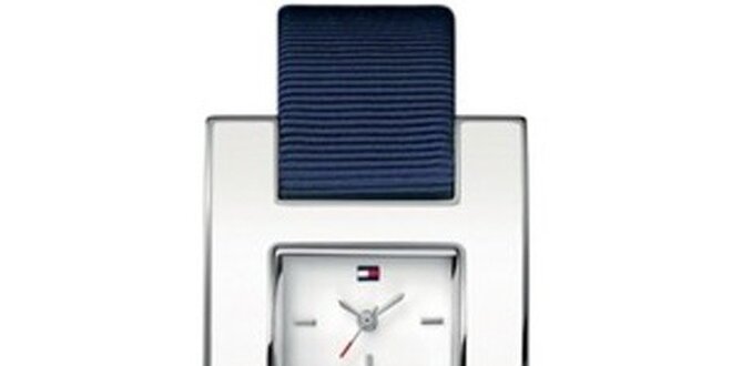 Dámské ocelové hodinky s textilním řemínkem Tommy Hilfiger