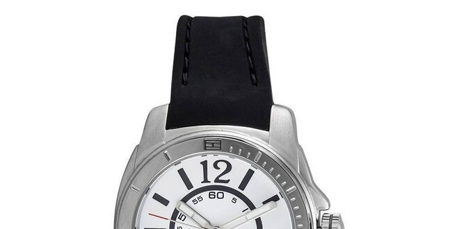 Dámské ocelové hodinky s černým silikonovým páskem Tommy Hilfiger