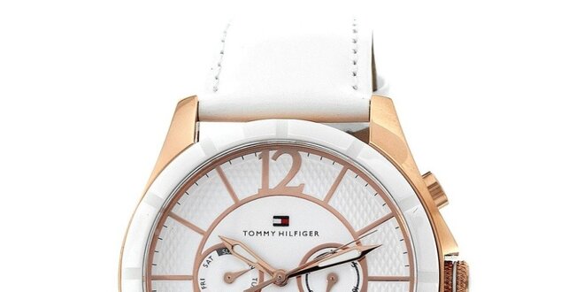 Dámské elegantní keramické hodinky s koženým řemínkem Tommy Hilfiger