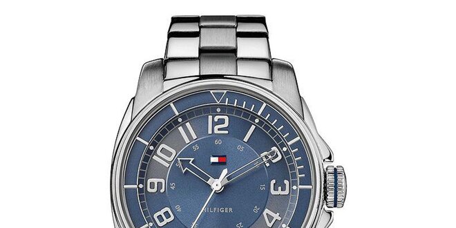 Dámské ocelové hodinky s modrým ciferníkem Tommy Hilfiger