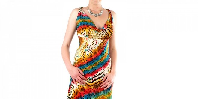 Dámské pestrobarevné šaty Fifilles se Paris se zvířecím vzorem