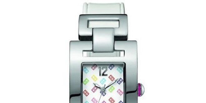 Dámské ocelové hodinky s barevným hranatým ciferníkem Tommy Hilfiger