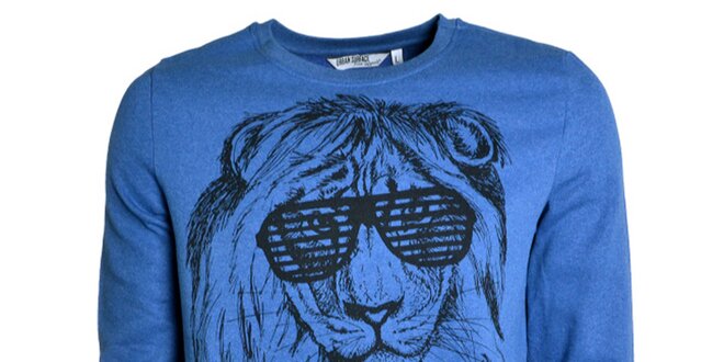 Pánská modrá mikina se lvem Urban Surface