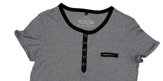 Pánské šedo-černé tričko s krátkým rukávem 98-86