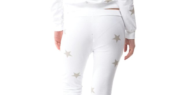 Dámské bílé kalhoty s hvězdičkami Sixie