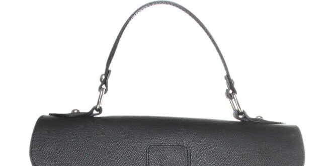 Dámská černá kožená kabelka Made in Italia