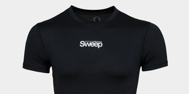 Pánské černé tričko s nápisem Sweep