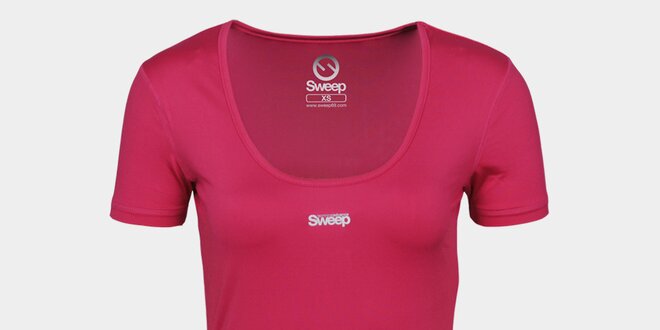 Dámské růžové tričko se značkou Sweep