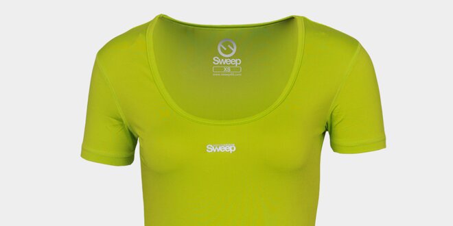 Dámské neonově zelené tričko se značkou Sweep