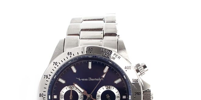 Pánské hodinky z nerezové oceli s tmavě modrým ciferníkem Yves Bertelin