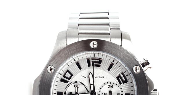 Pánské stříbrné hodinky z nerezové oceli Yves Bertelin