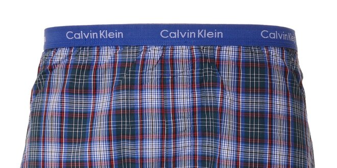 Pánské kostkované trenýrky Calvin Klein v modré barvě