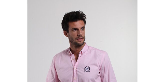 Pánská světle růžová bavlněná košile Giorgio di Mare