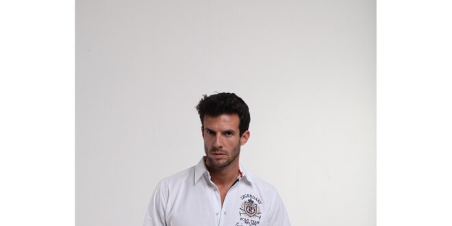 Pánská bílá košile Giorgio di Mare s výšivkami
