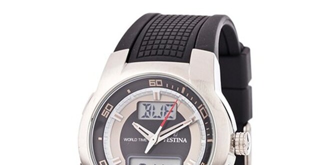 Pánské sportovní hodinky Festina s černým pryžovým páskem